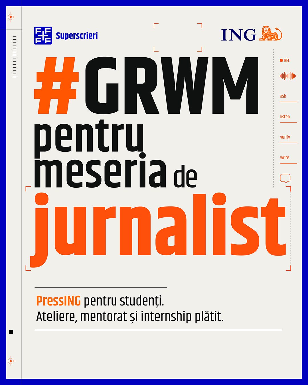 PRESSING #3 pentru studenți – ateliere, mentorat și internship plătit